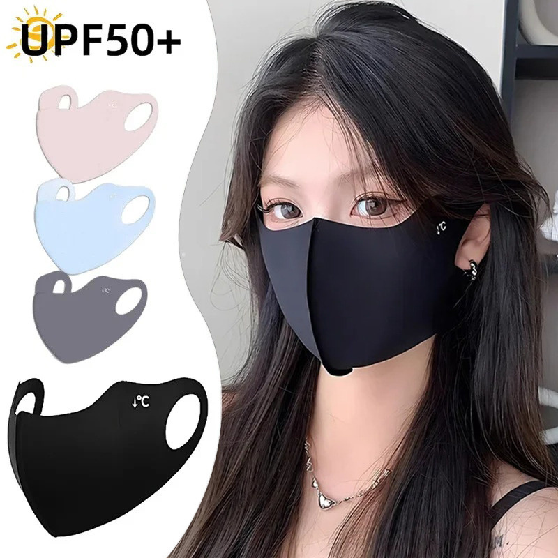 Cloth Face Mask Washable - 1/2/4 個 UV 保護フェイスマスク大人子供夏イヤーループマスク黒旅行に適した通気性軽量洗えるフェイスマスク