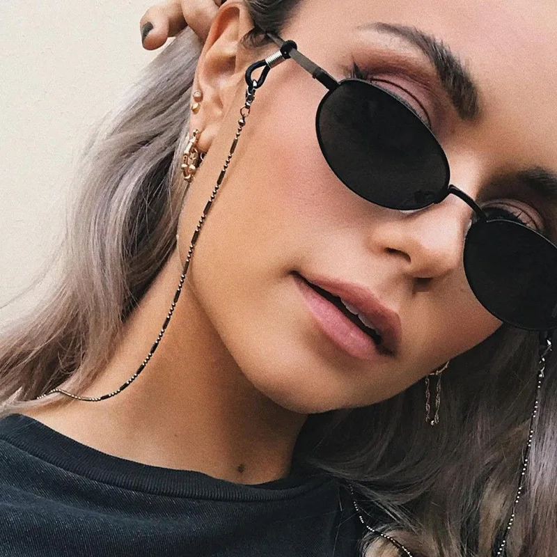 Mask Chain Holder - ファッションサングラスチェーン女性男性クラシックメタルフェイスマスクストラップ首に掛けるメガネストラップ眼鏡ジュエリーaccessorie