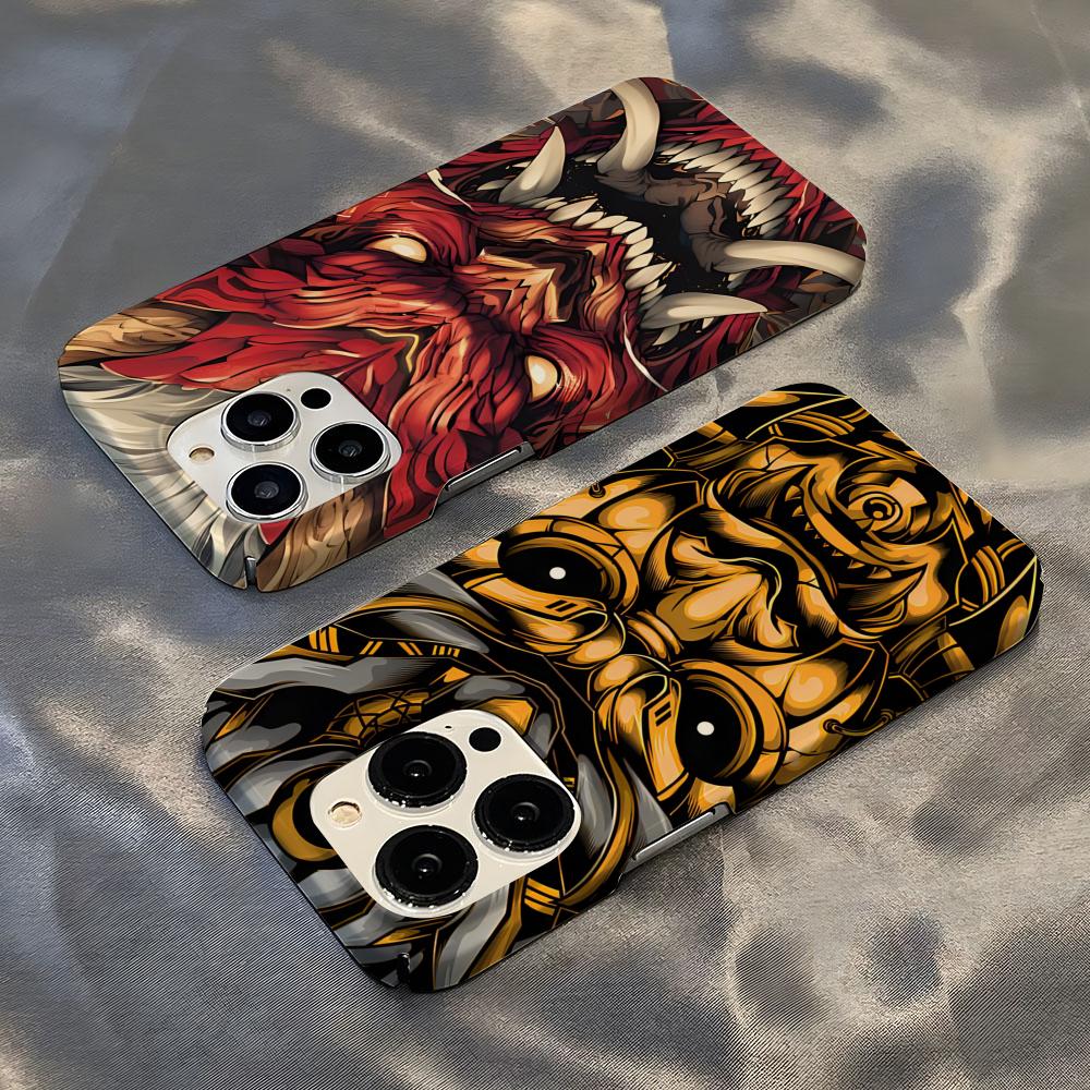 Mask Case Hard Shell - 日本の侍鬼マスク柄スマホケース iPhone 16 17 15 14