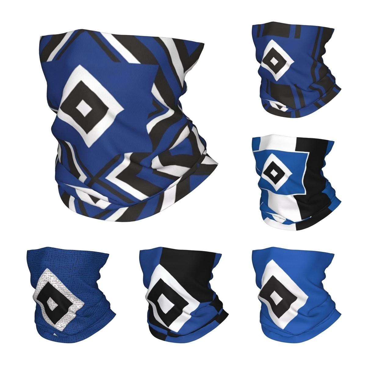 Neck Gaiter Face Cover - ブルーダイヤモンド HSV サッカーバンダナ ネックカバー プリント ハンバーガー