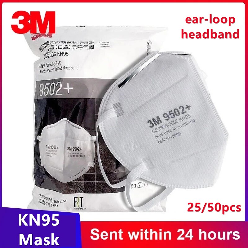 3M Mask 9502+ - 成人用の本物の保護ヘッドバンド,3m,kn95,9501 9502の弾性ヘッドバンド,広いソフトバンド,抗アレルギー,95% フィルター