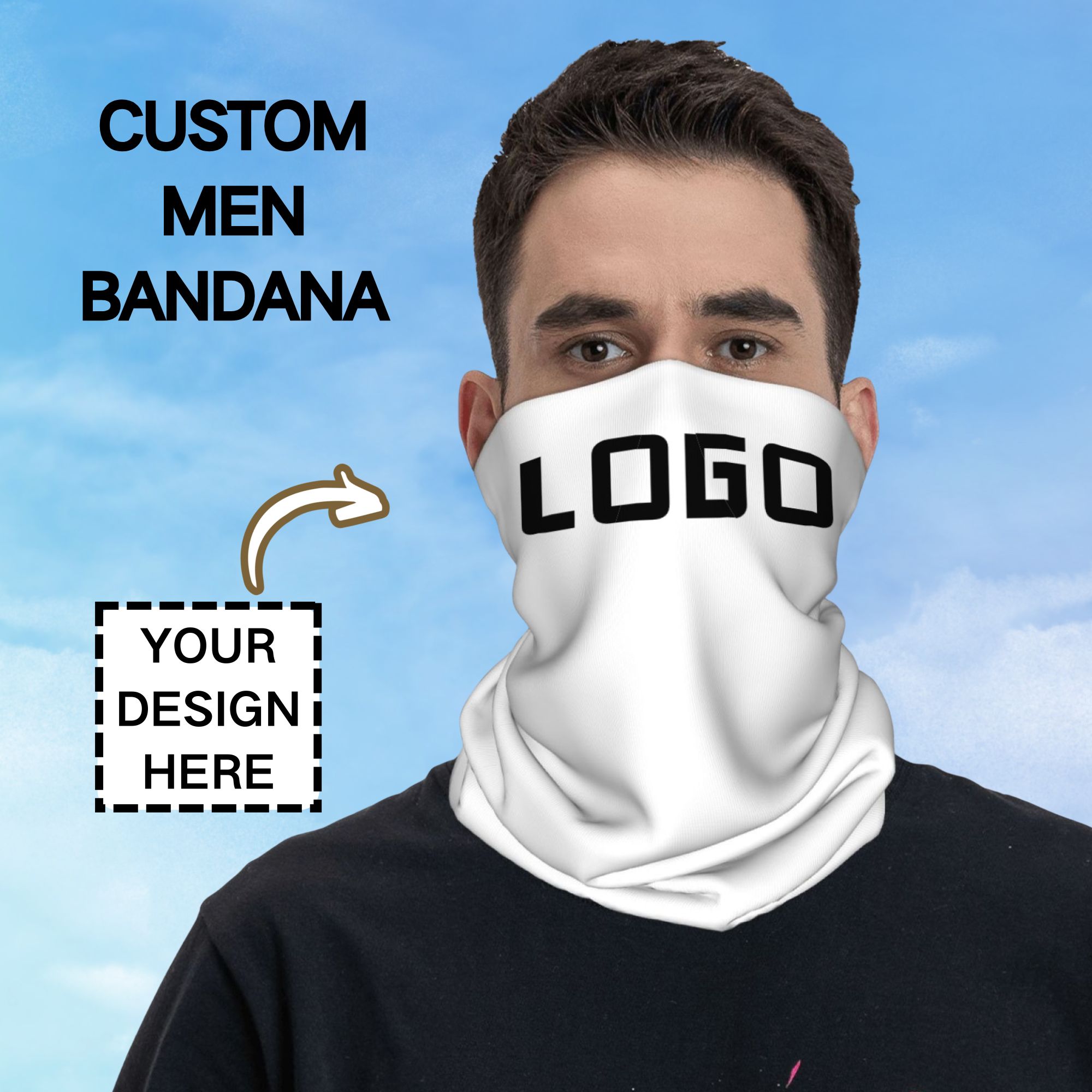 カスタム写真ロゴシームレスネックゲイターメンズスポーツバンダ - Neck Gaiter Face Cover のレビューと価格