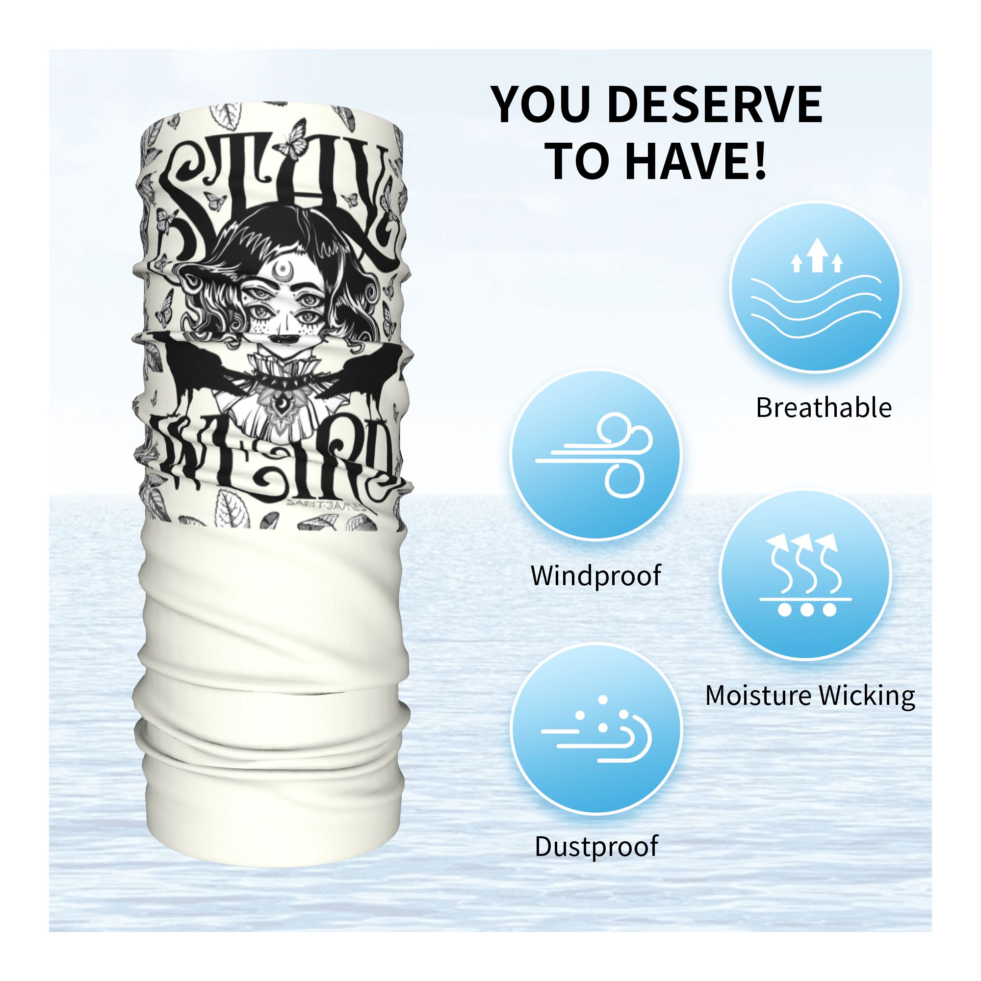 カスタムステイウィアードバンダナネックゲイター防風フェイスス - Neck Gaiter Face Cover のレビューと価格