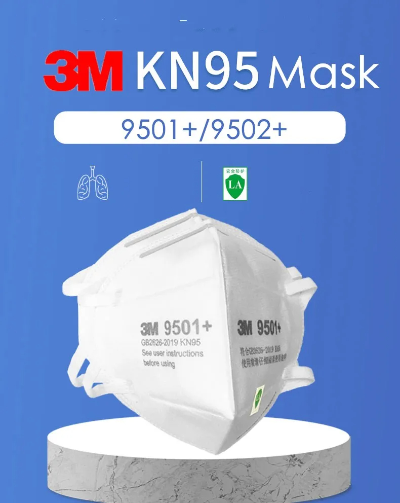 KN95成人用フェイスマスク、再利用可能なイヤーループヘッド - 3M Mask 9502+ のレビューと価格