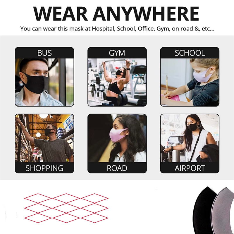 5/10 個ファッション固体イヤーループマスク春防塵洗える再 - Cloth Face Mask Washable のレビューと価格