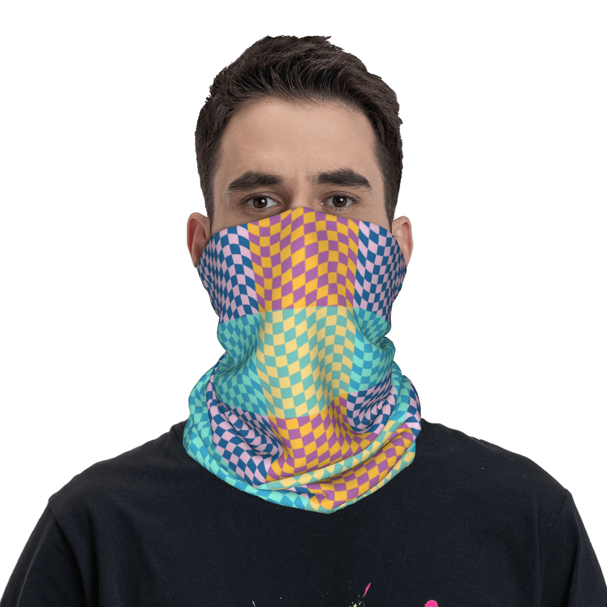 カスタムカラーチェック柄バンダナネックゲイター防風フェイスス - Neck Gaiter Face Cover のレビューと価格